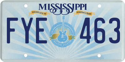 MS license plate FYE463