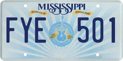 MS license plate FYE501