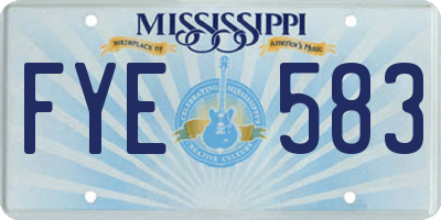 MS license plate FYE583
