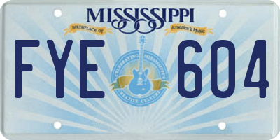 MS license plate FYE604