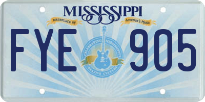 MS license plate FYE905