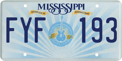 MS license plate FYF193