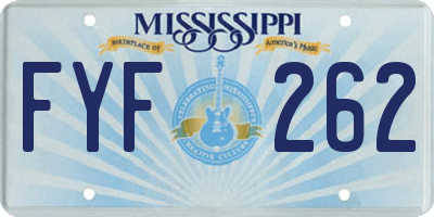 MS license plate FYF262