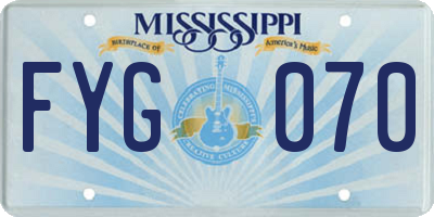 MS license plate FYG070