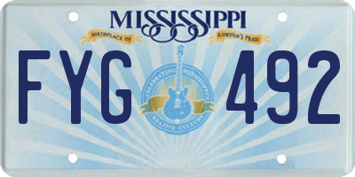 MS license plate FYG492