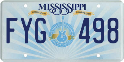 MS license plate FYG498