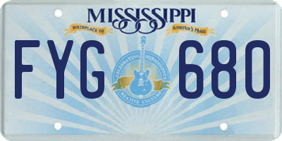 MS license plate FYG680