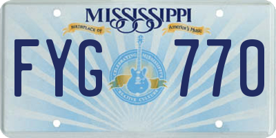 MS license plate FYG770