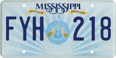 MS license plate FYH218