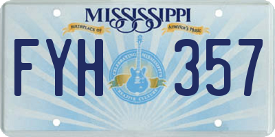 MS license plate FYH357