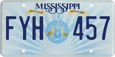 MS license plate FYH457