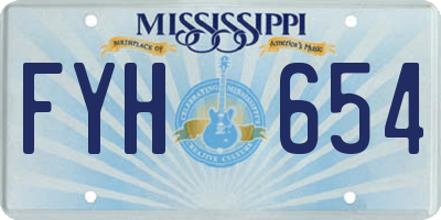MS license plate FYH654
