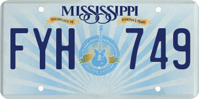 MS license plate FYH749