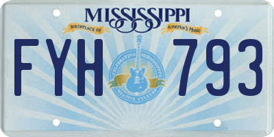 MS license plate FYH793