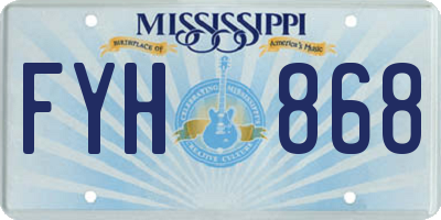 MS license plate FYH868