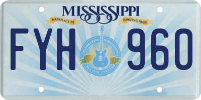 MS license plate FYH960