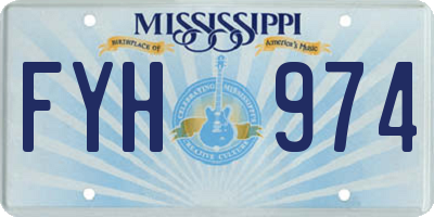 MS license plate FYH974