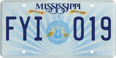 MS license plate FYI019