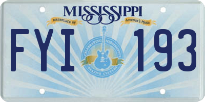 MS license plate FYI193