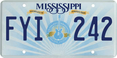 MS license plate FYI242