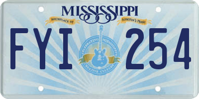 MS license plate FYI254