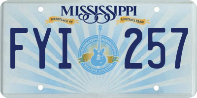 MS license plate FYI257