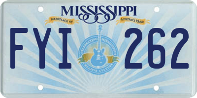 MS license plate FYI262
