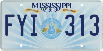 MS license plate FYI313