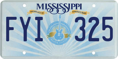 MS license plate FYI325
