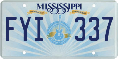 MS license plate FYI337