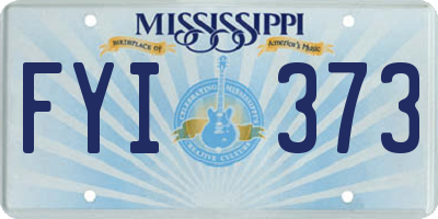 MS license plate FYI373