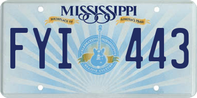 MS license plate FYI443