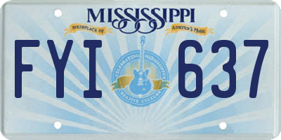 MS license plate FYI637