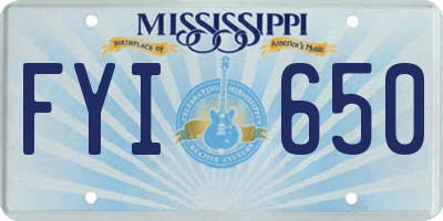 MS license plate FYI650