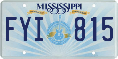 MS license plate FYI815