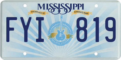 MS license plate FYI819