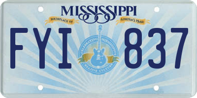 MS license plate FYI837