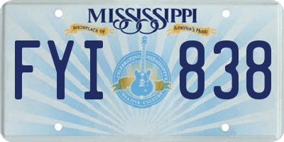 MS license plate FYI838