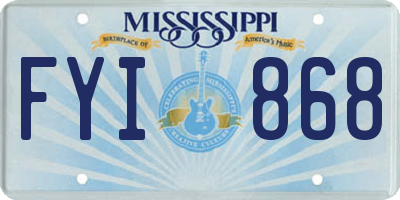 MS license plate FYI868