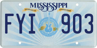MS license plate FYI903