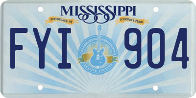 MS license plate FYI904