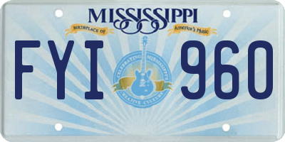 MS license plate FYI960