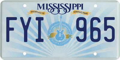 MS license plate FYI965