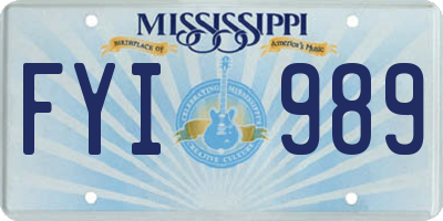 MS license plate FYI989