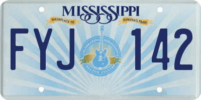MS license plate FYJ142