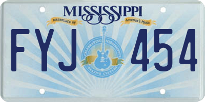MS license plate FYJ454