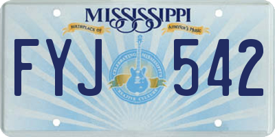 MS license plate FYJ542