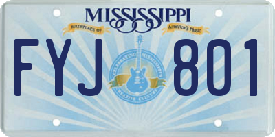 MS license plate FYJ801