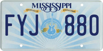 MS license plate FYJ880