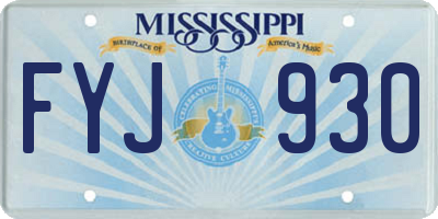 MS license plate FYJ930